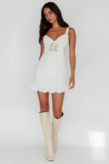 Deep Thoughts Lace Mini Dress White