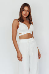 Cove Shirred Back Crop Top Ivory