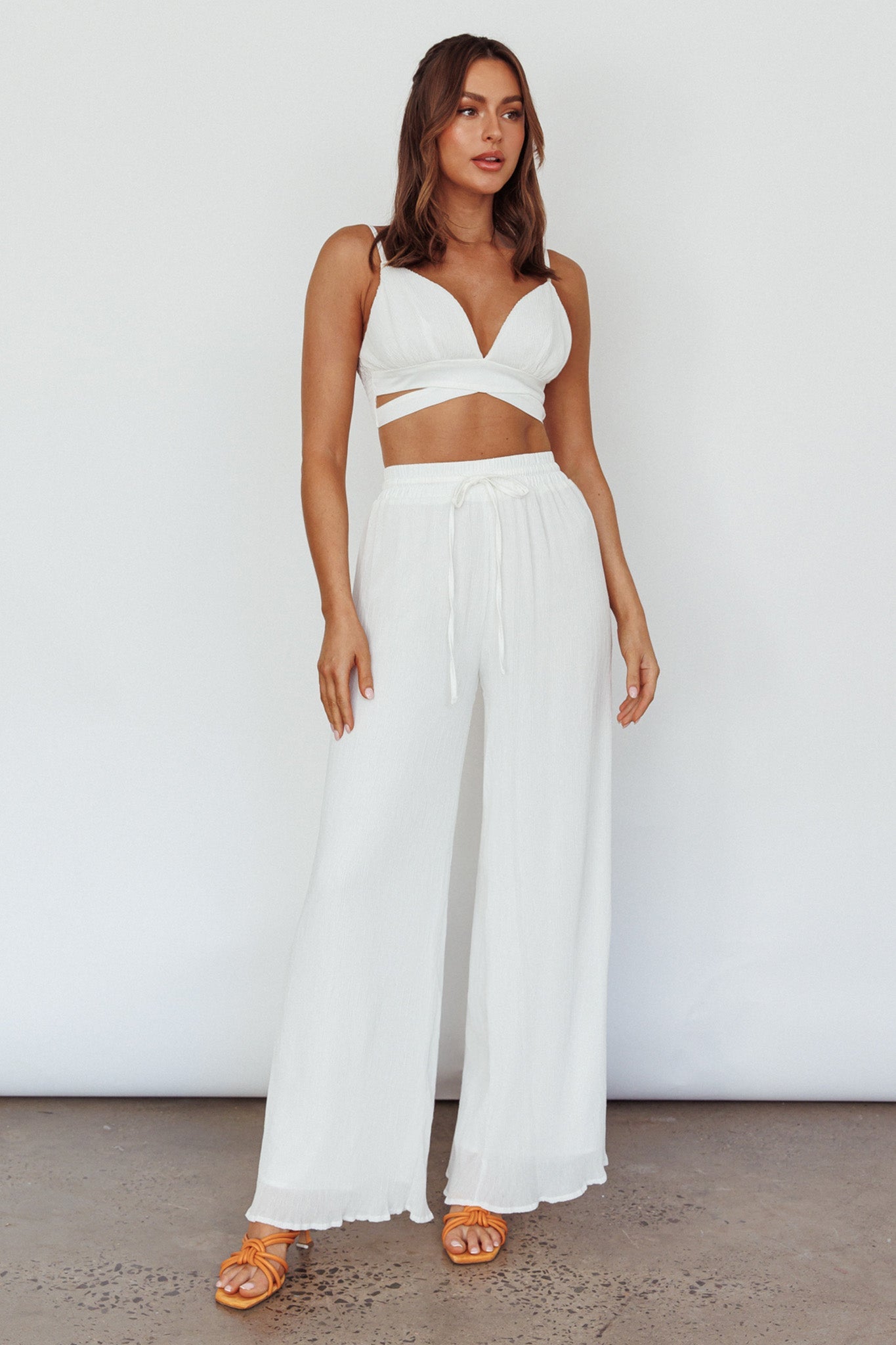 Cove Shirred Back Crop Top Ivory