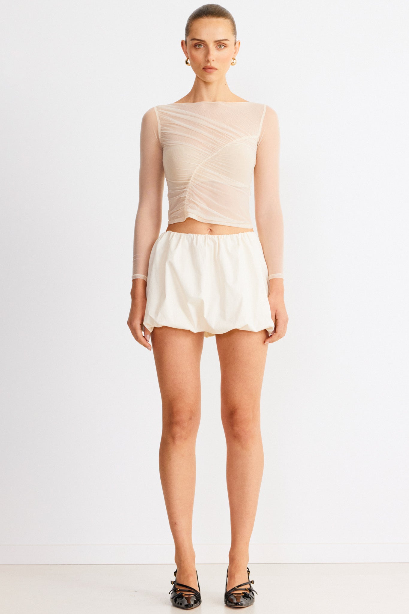 SNDYS Freja Bubble Skirt Chalk