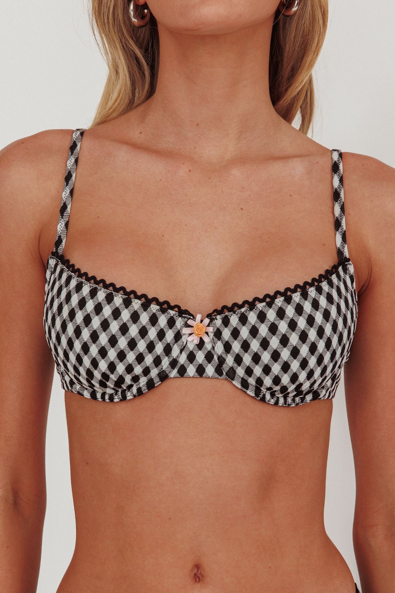 Cheerful Underwire Bikini Top Gingham