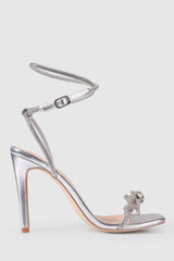 VERALi Ottawa Diamante High Heels Silver Metallic Smooth