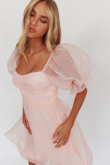 I've Got Sunshine Puff Sleeve Mini Dress Blush