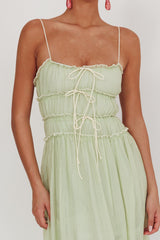 Maidens Tie Accent Maxi Dress Sage