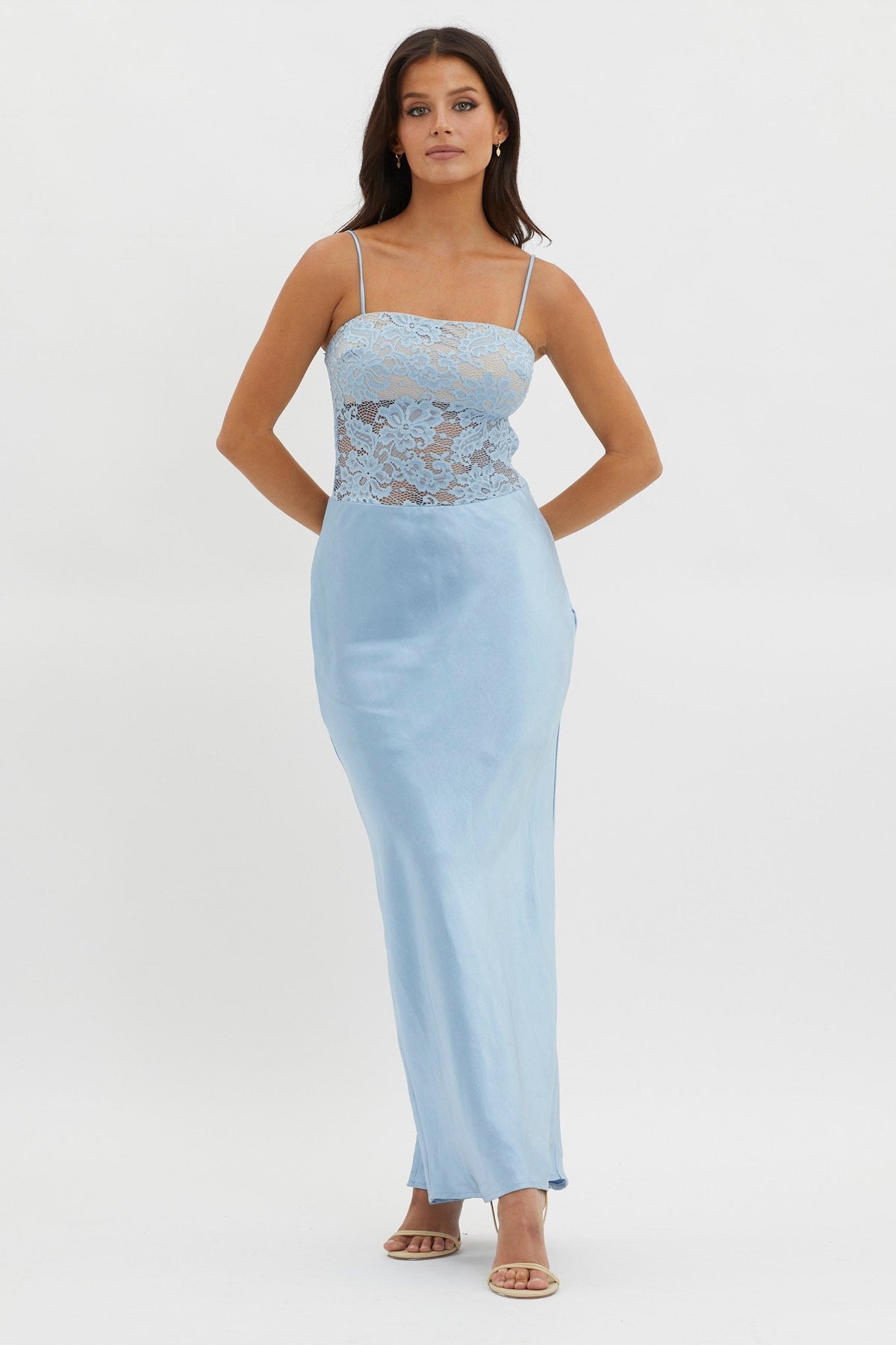 Moon Magic Floral Bodice Dress Blue