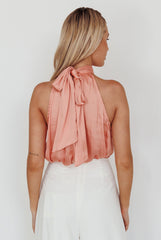 Calisto Sleeveless Tied Neck Top Rose