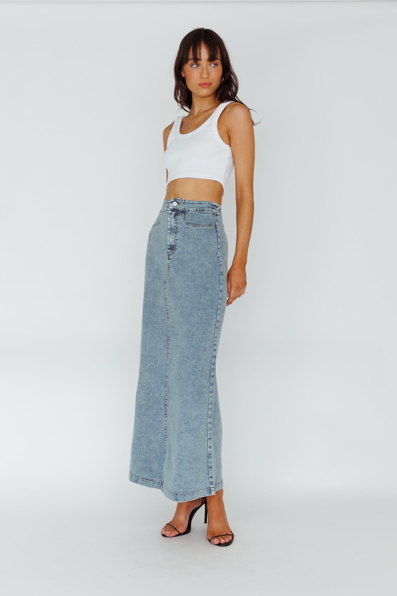 Sinead Denim Maxi Skirt Light Denim