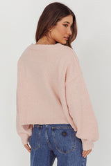 Taking Notes Button Front Cardigan Blush