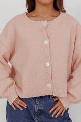 Taking Notes Button Front Cardigan Blush