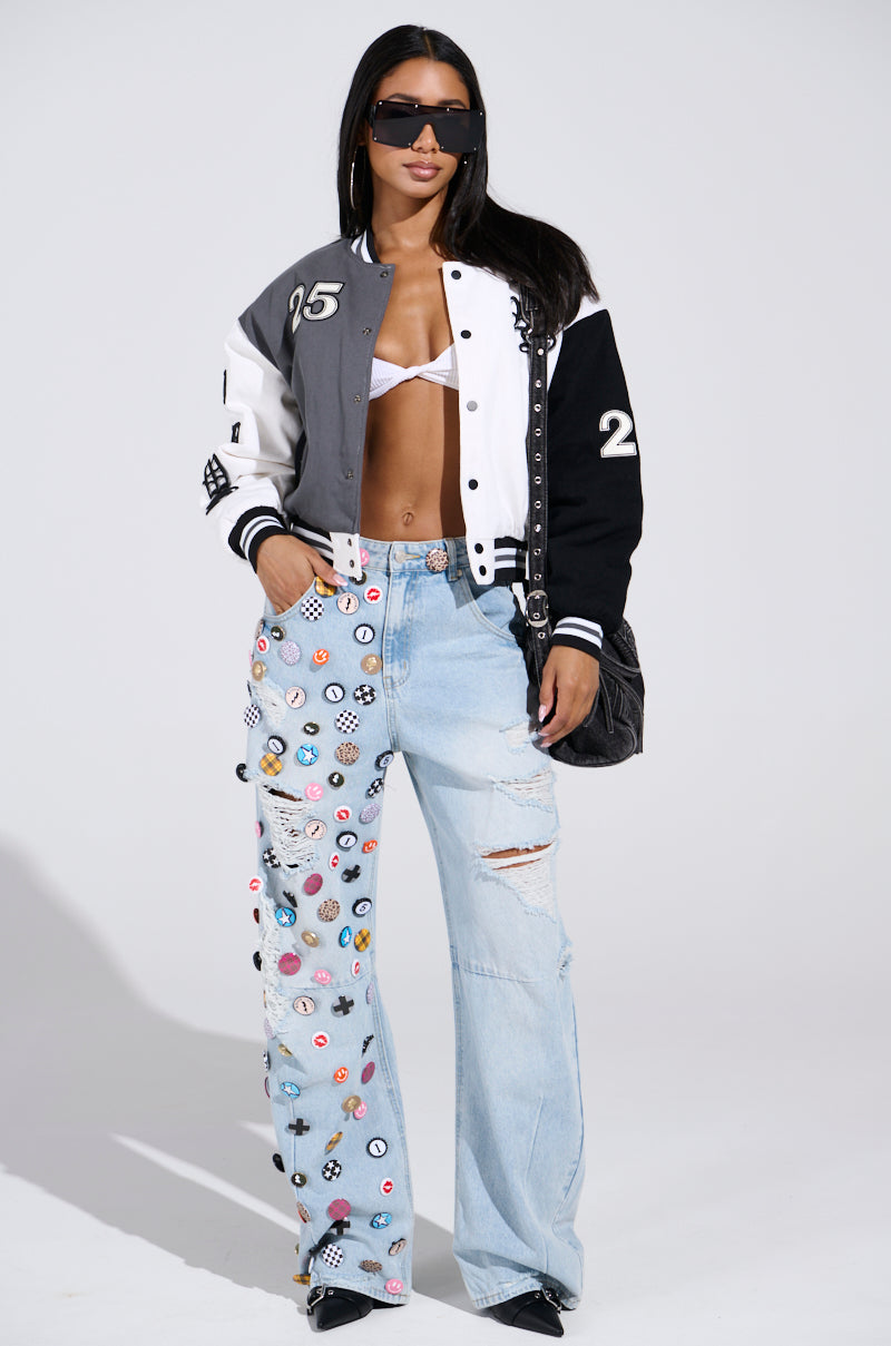 NOT YOUR BABE EMBROIDERED BOMBER