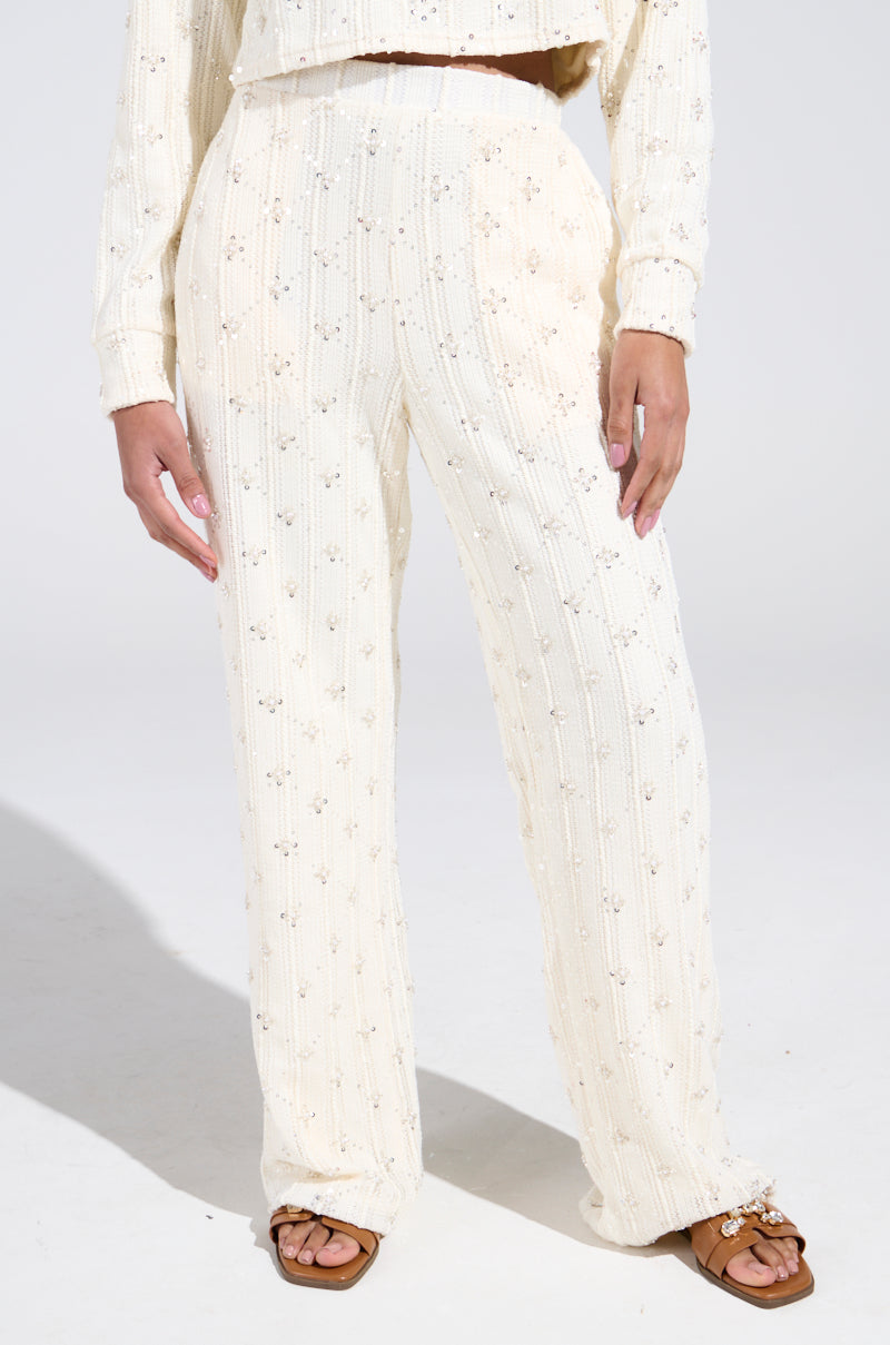 SHINE BRIGHT PEARL WIDE LEG PANT