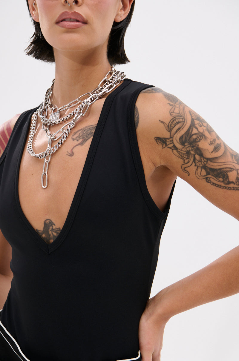 PAXTON PLUNGE SLEEVELESS BODYSUIT