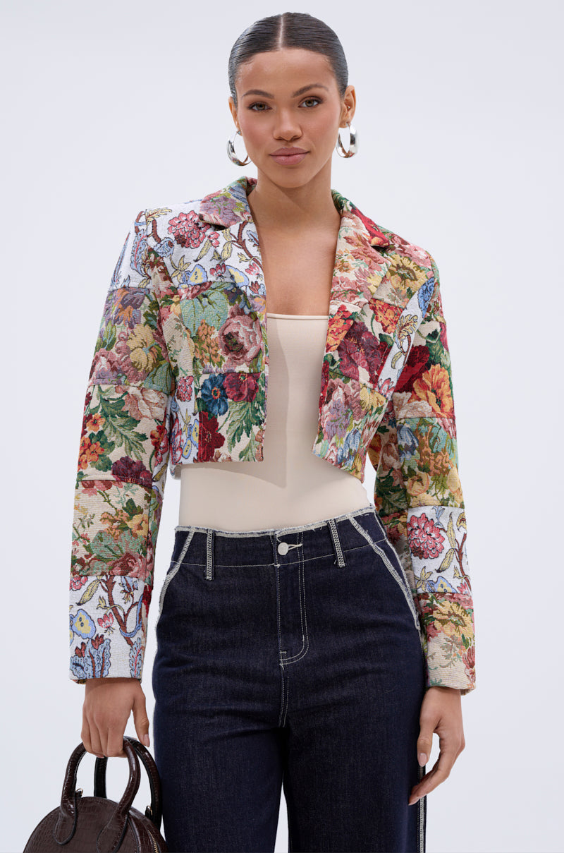 TAKE A HINT PATCHWORK BLAZER
