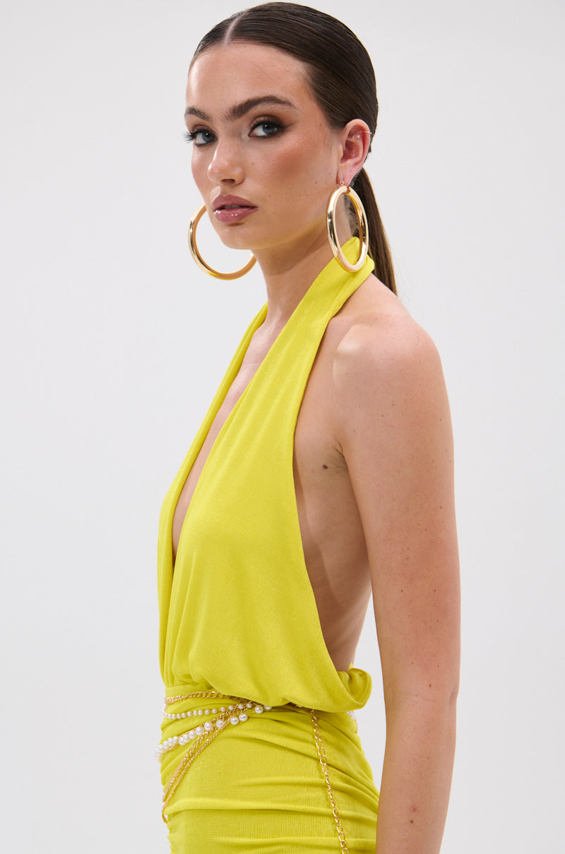 TIMELESS MESH HALTER NECK BODYSUIT