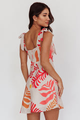 Mykonos Morning Tied Shoulder Mini Dress Seashell Pink