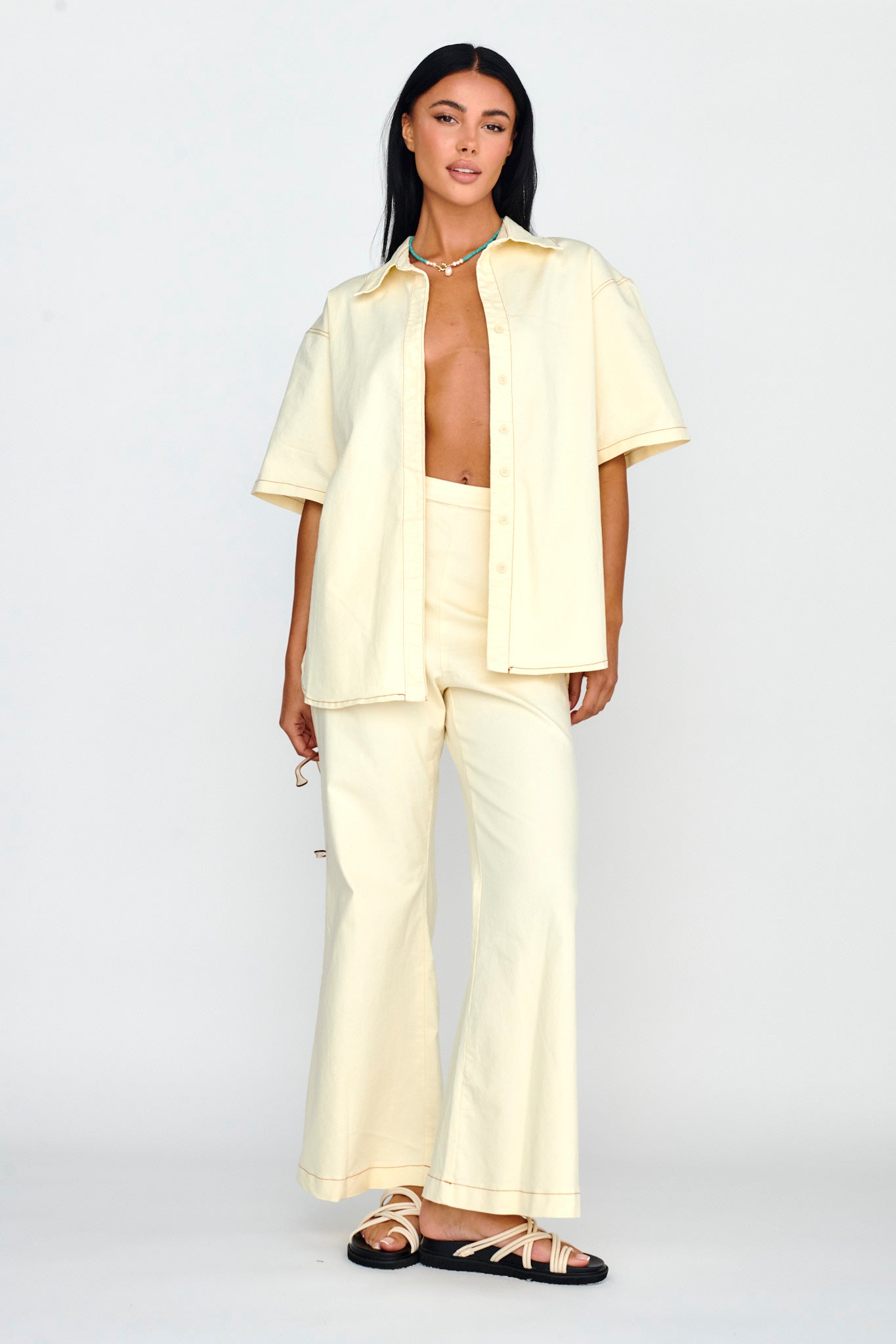 Light Aura Button Up Shirt Buttermilk