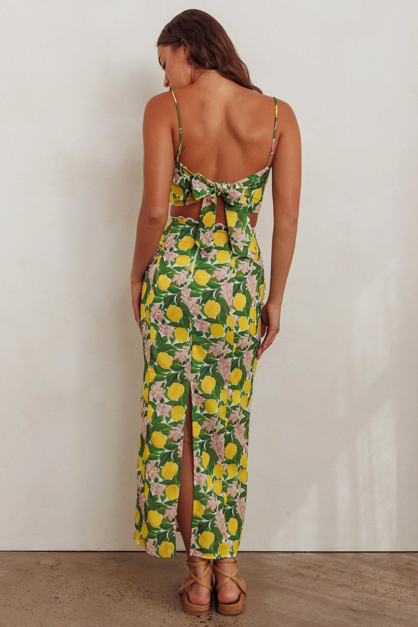 Chamberlain Scallop Trim Maxi Skirt Citrus Lemon