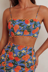 Chamberlain Scallop Trim Crop Top Citrus Orange