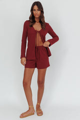 Ryder Drawstring Shorts Burgundy