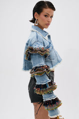 STACKED TAPESTRY DENIM JACKET