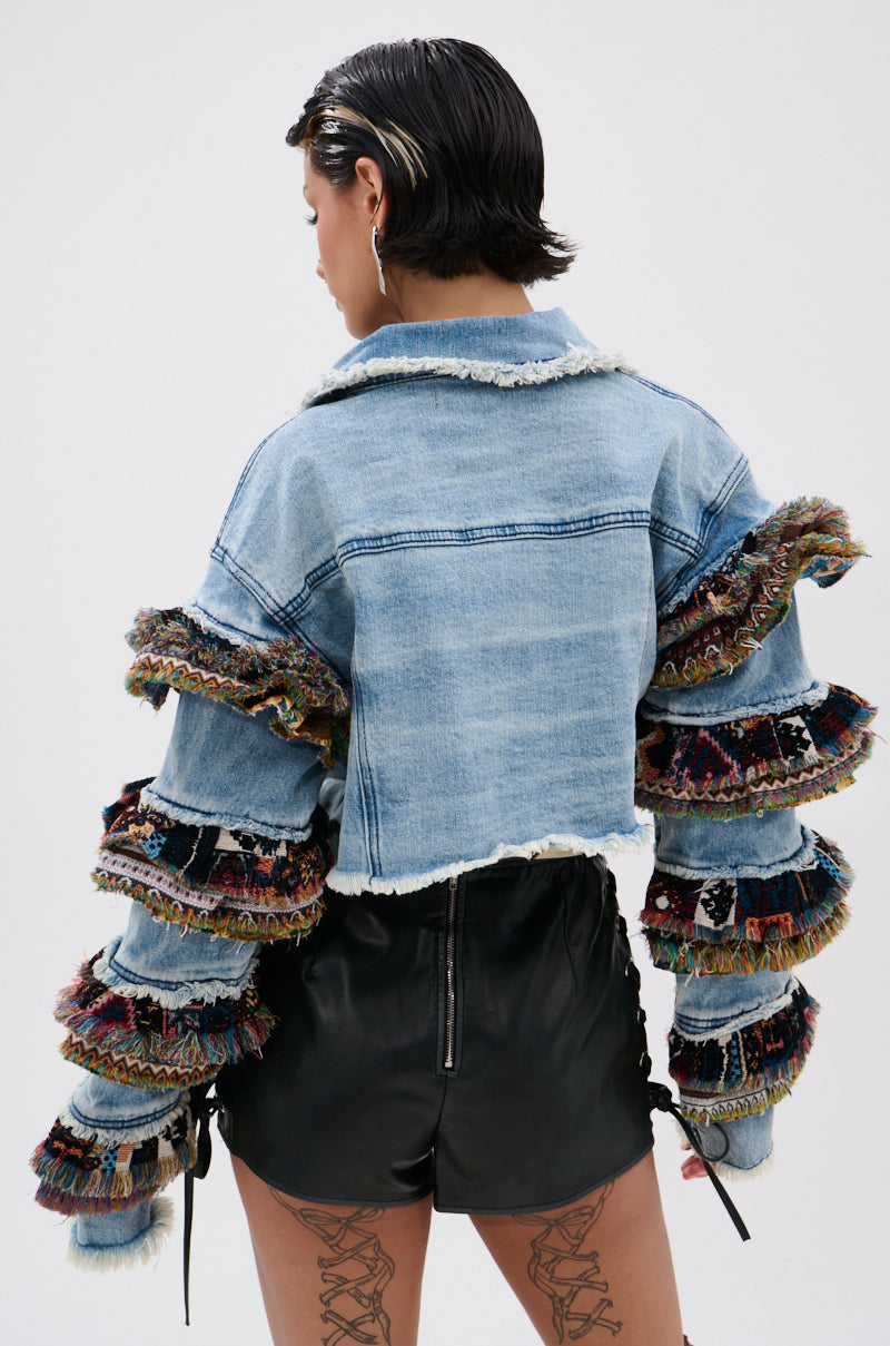 STACKED TAPESTRY DENIM JACKET