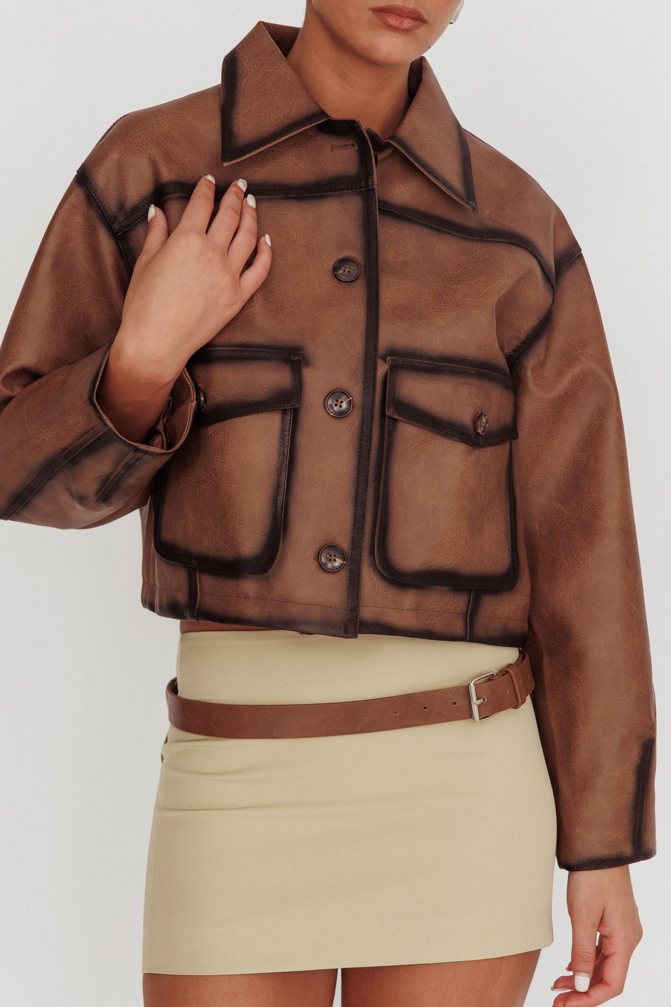 December Front Pocket Jacket Brown