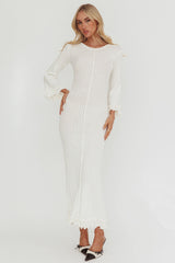 Wrenna Bell Sleeve Knit Maxi Dress White
