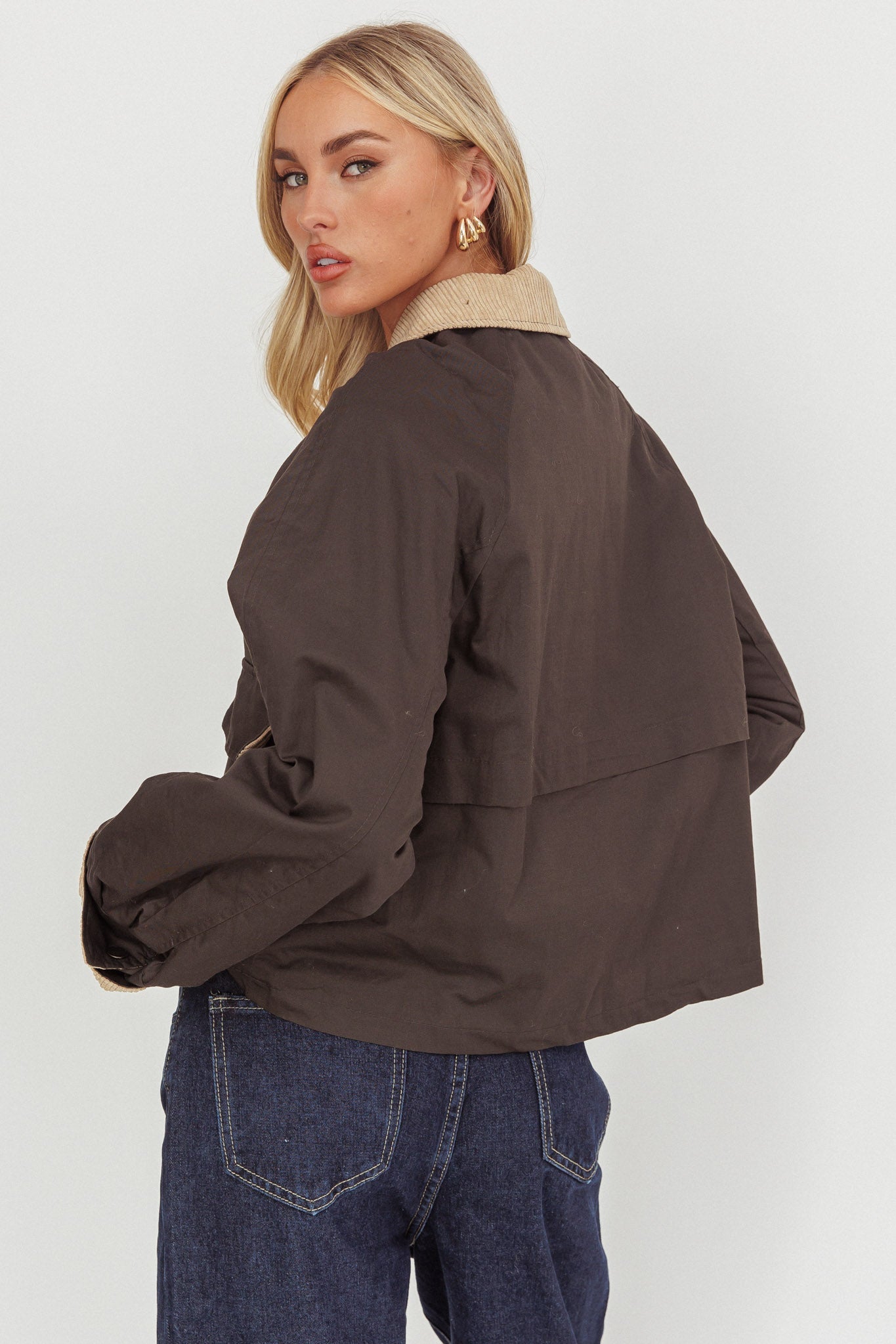 Halona Snap Button Pocket Jacket Charcoal