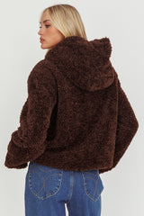 Elaris Hooded Toggle Jacket Brown