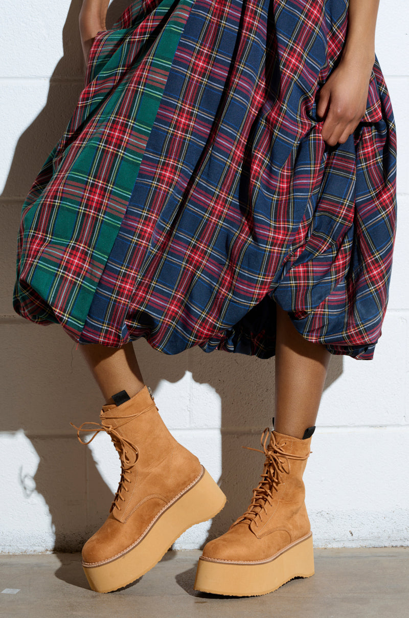 THERIVETER CHESTNUT FLATFORM BOOTIE