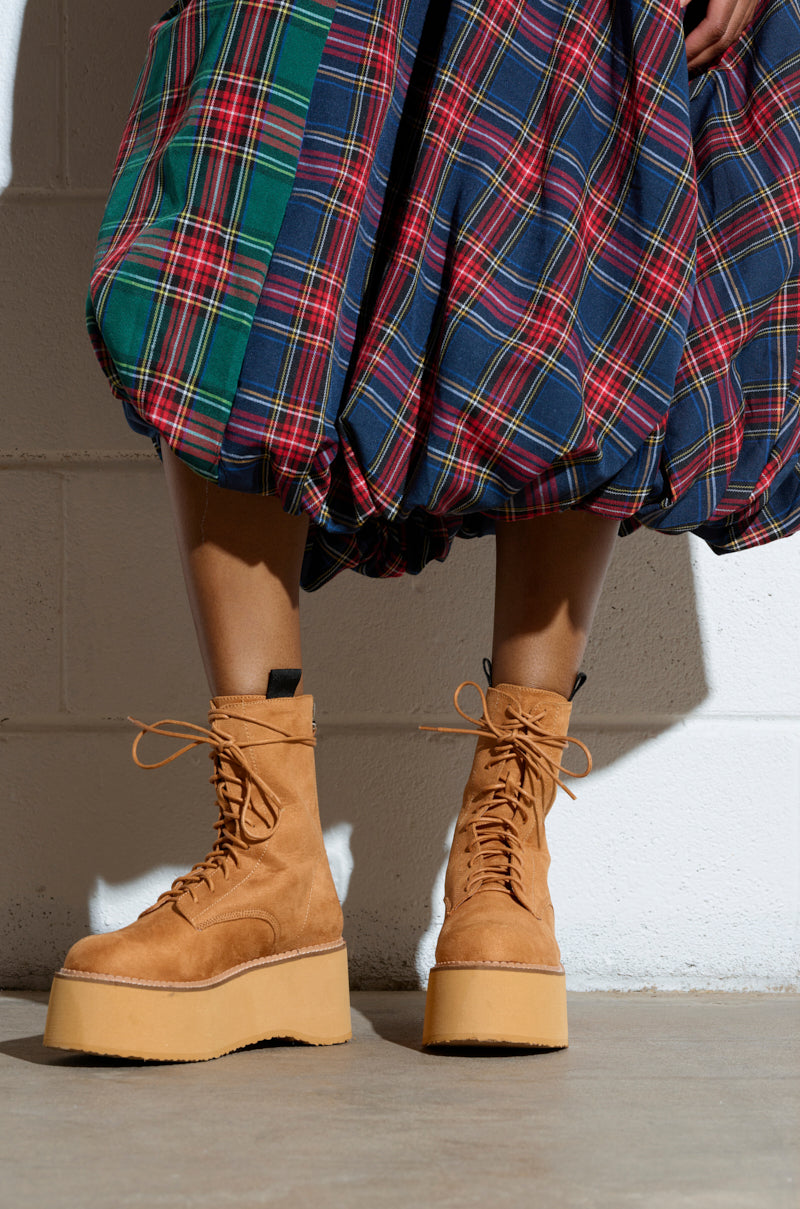 THERIVETER CHESTNUT FLATFORM BOOTIE