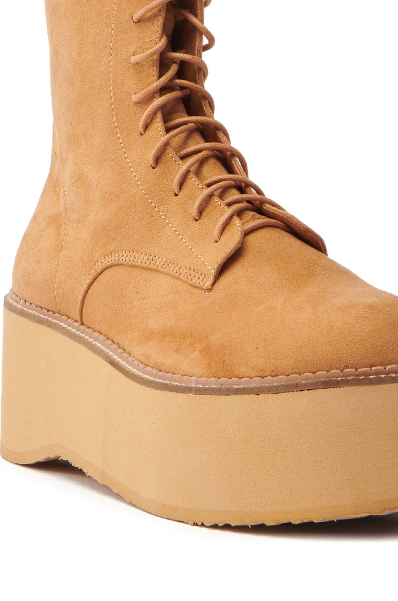 THERIVETER CHESTNUT FLATFORM BOOTIE