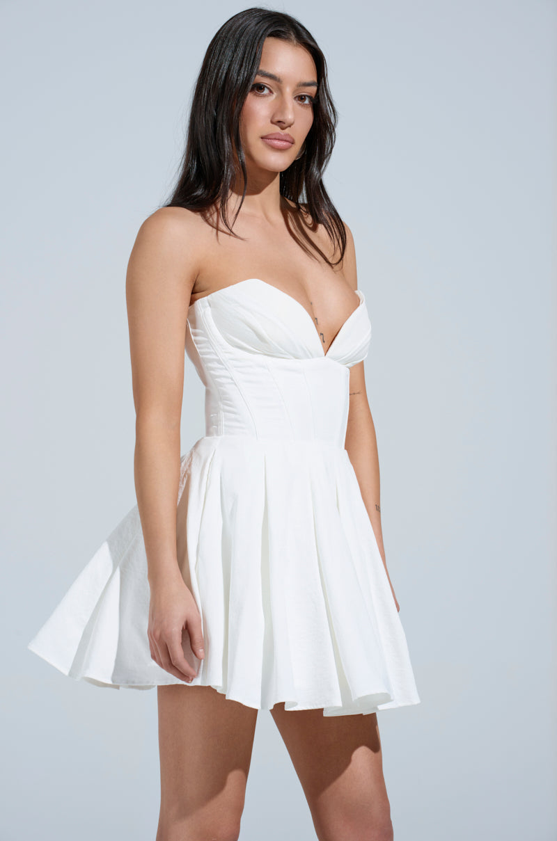 STAY FOREVER WHITE MINI DRESS