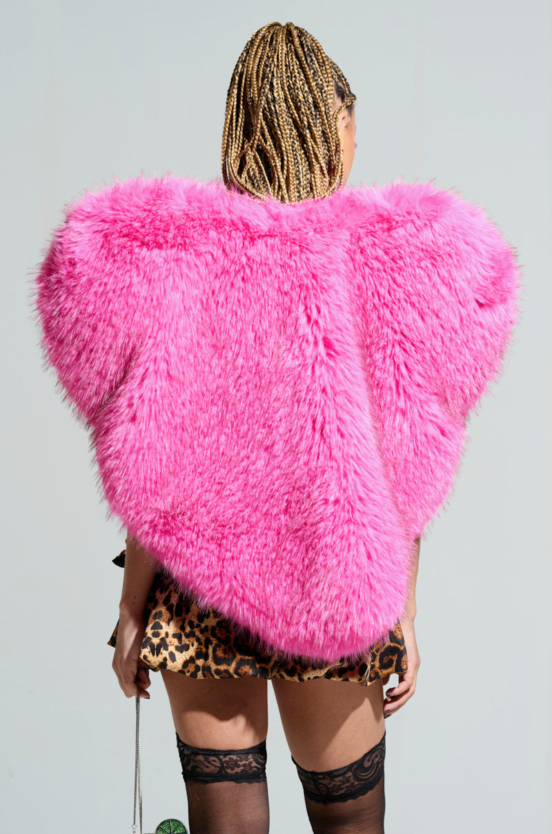STAR CROSSED LOVER FAUX FUR HEART VEST