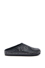 AZALEA WANG WEBSTON BLACK STUDDED MULE