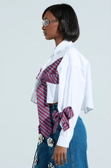 TIED TO YOU BUTTON DOWN BLOUSE