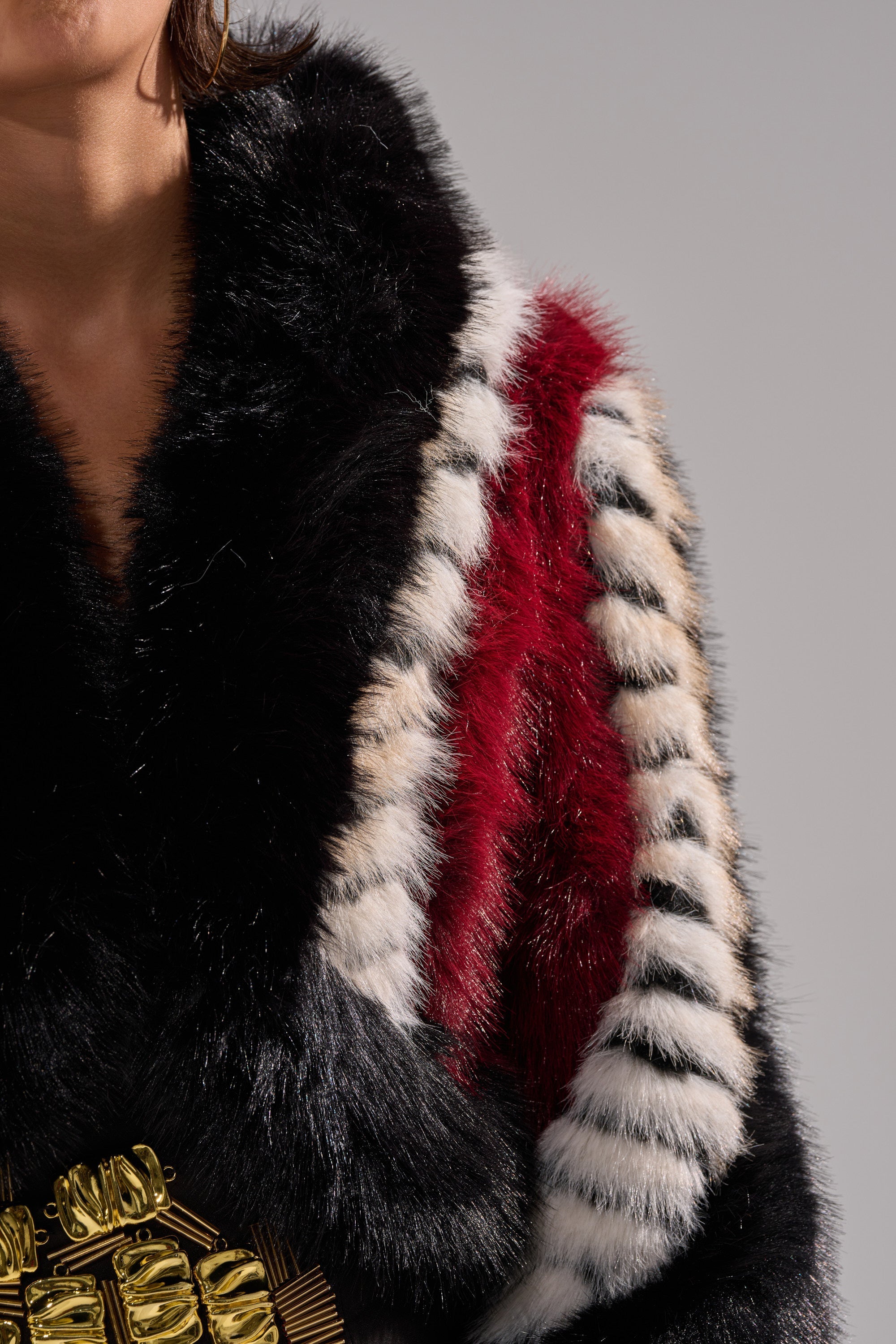 HARD TO FIND PANELED FAUX FUR