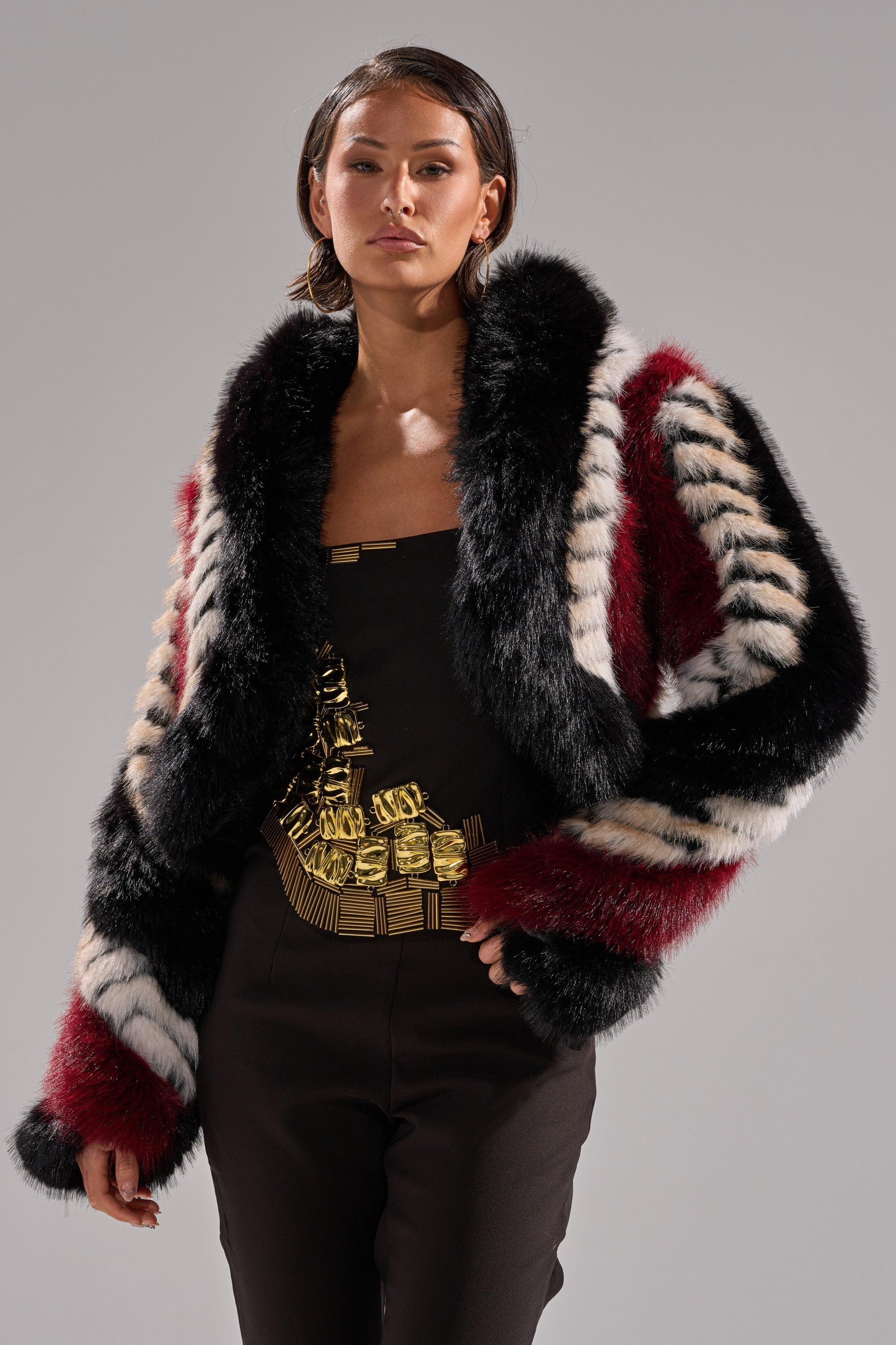 HARD TO FIND PANELED FAUX FUR