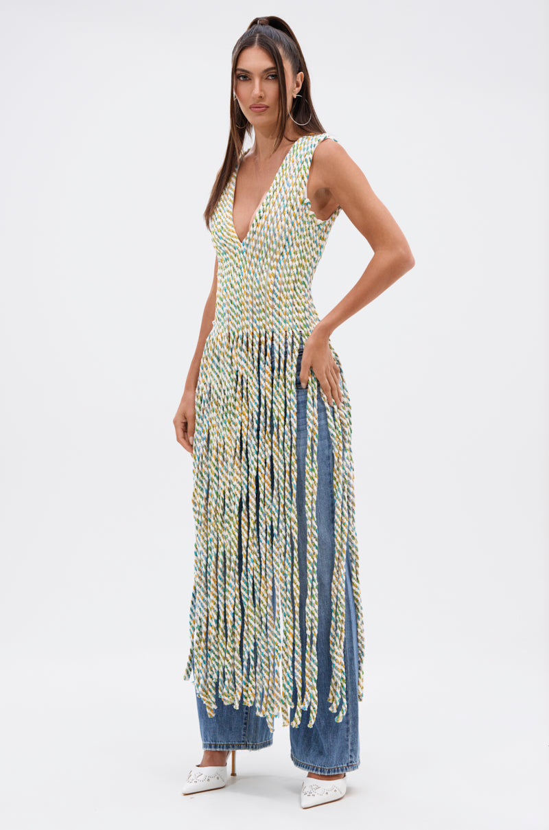 TIED DOWN V-NECK ROPE TOP