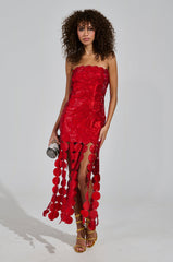 SHE IS THE MOMENT RHINESTONE MAXI DRESS
