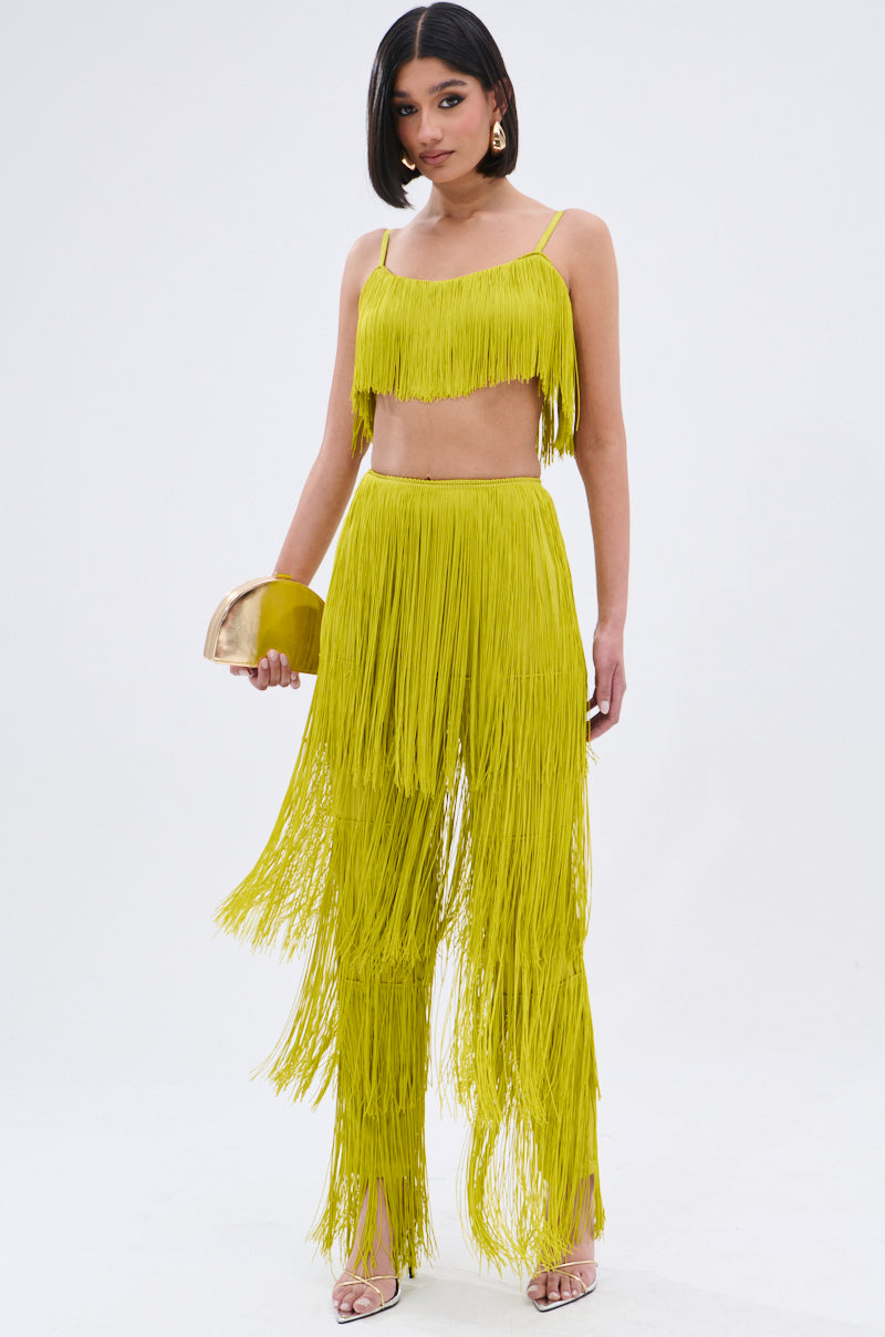 OH SO FRINGE PANTS IN GREEN