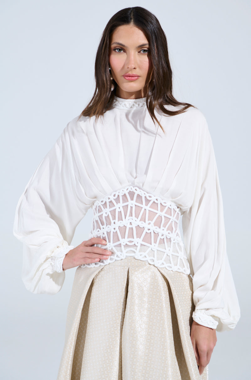VERA WOVEN TRIM BLOUSE