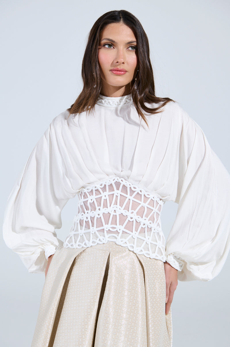 VERA WOVEN TRIM BLOUSE
