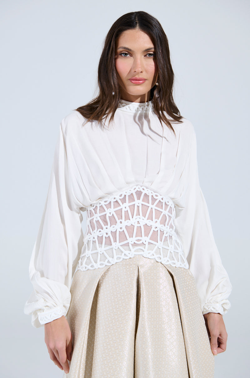 VERA WOVEN TRIM BLOUSE