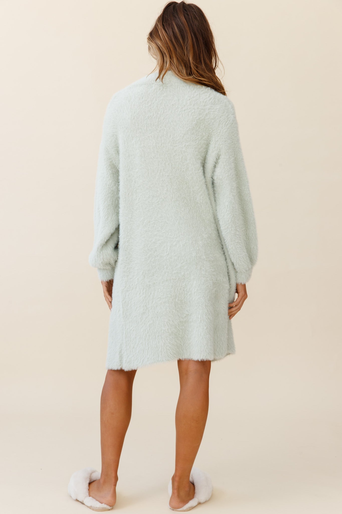 Hold The Phone Long Sleeve Duster Cardigan Sage