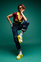 AGGIE HIGH RISE DENIM CARGO PANTS
