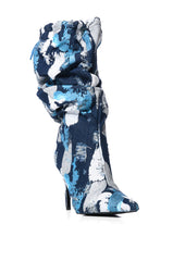 AZALEA WANG JAYCEE MULTI PAINT STROKE DETAIL BOOT