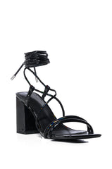 AZALEA WANG JENNING KITTEN HEEL SANDAL IN OIL SLICK
