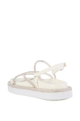 AZALEA WANG KEALOHA WHITE SPARKLE STRAP SANDAL