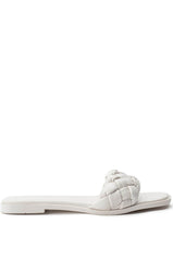AZALEA WANG BODEGA BRAIDED FLAT SANDAL IN WHITE